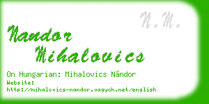 nandor mihalovics business card